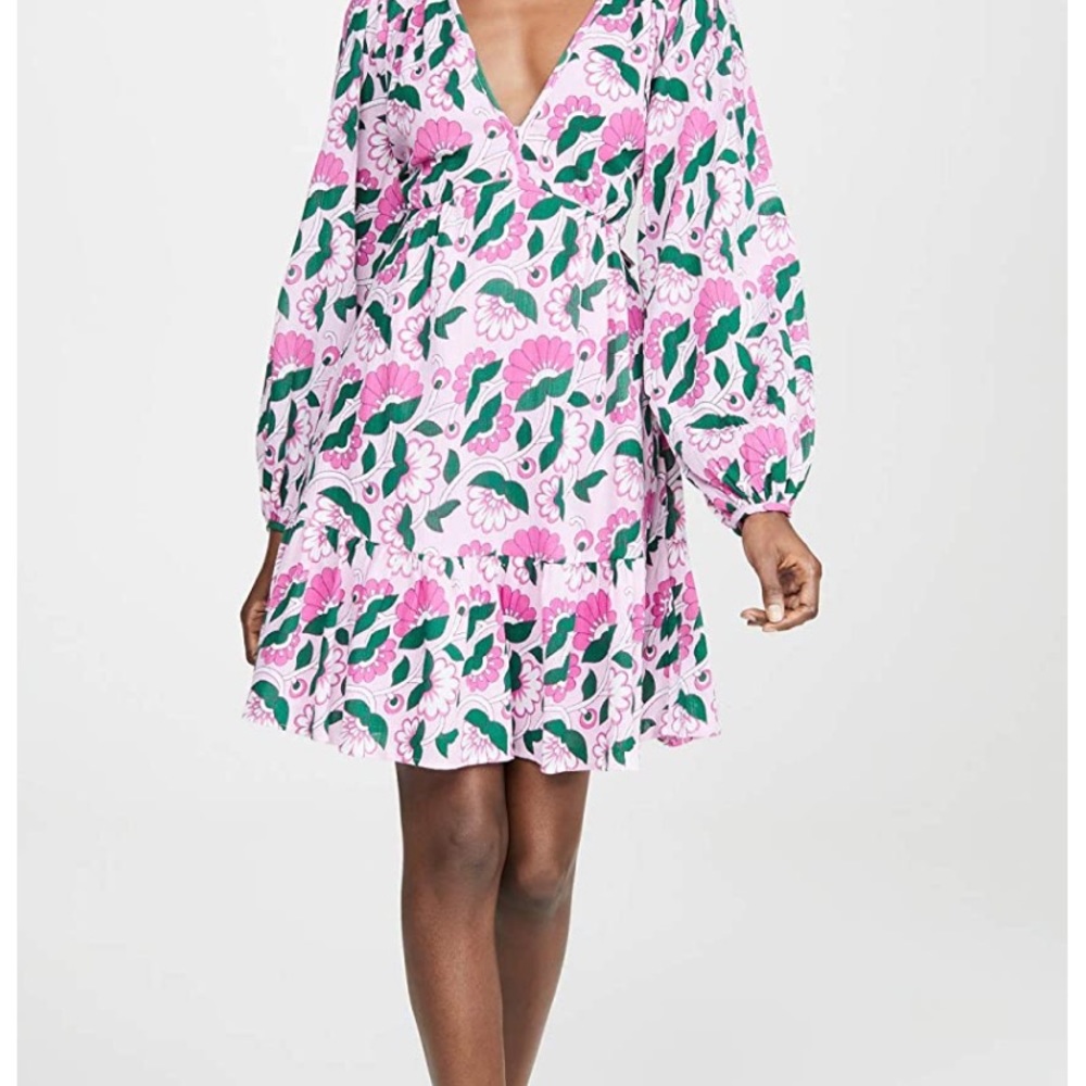 Banjanan Peony Mini Dress L Pink Long Sleeve MINT